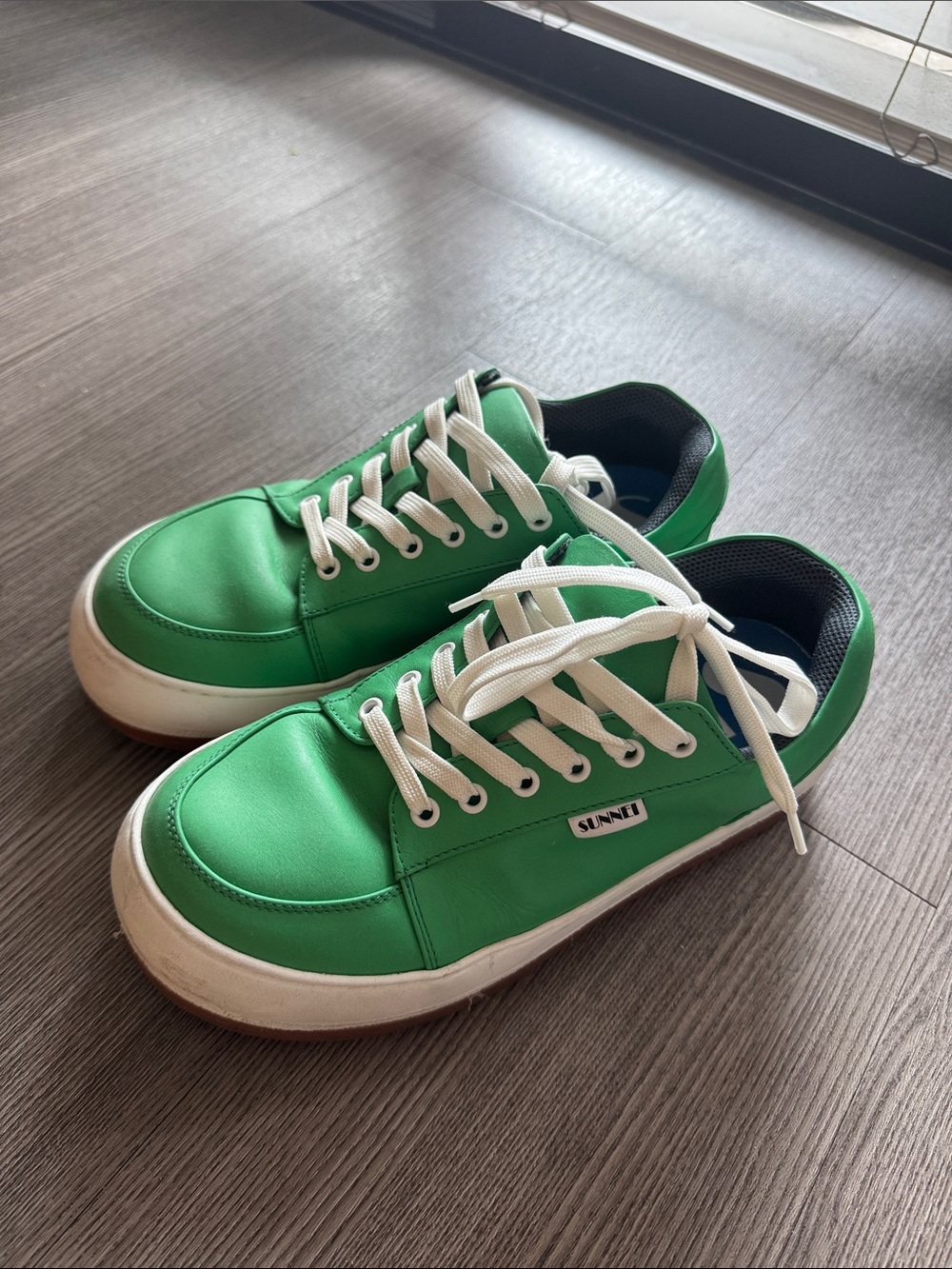 Unbranded Green Low-Top Canvas Sneakers with White Laces